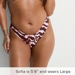 Victoria Secret's Wavy Zebra Essential Braziliqn Bikini Bottom